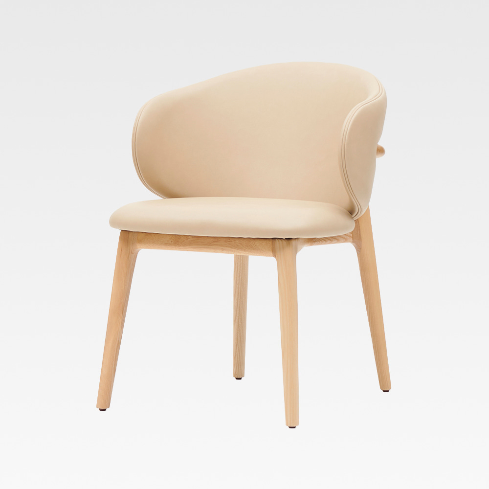 CEC-110 원목 PU 카페 의자 - 내추럴한 디자인의 원목 의자 이미지